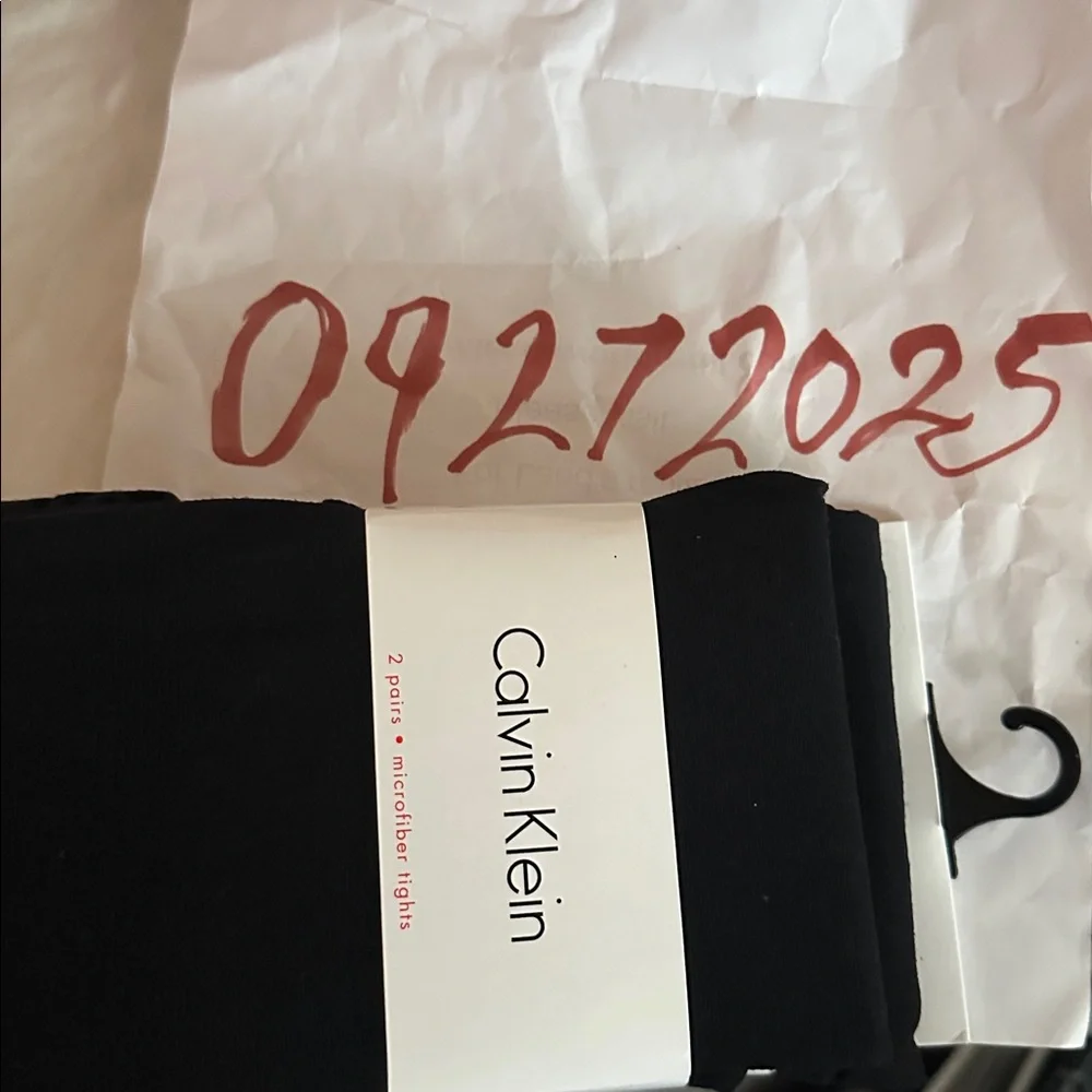 2 Pairs of Calvin Klein Black Microfiber Tights